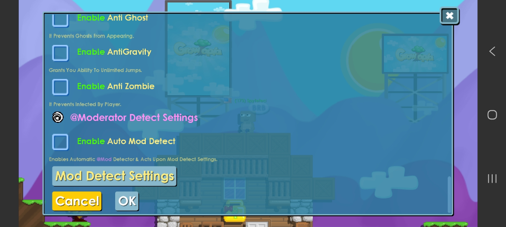 Moderator & Jump Settings